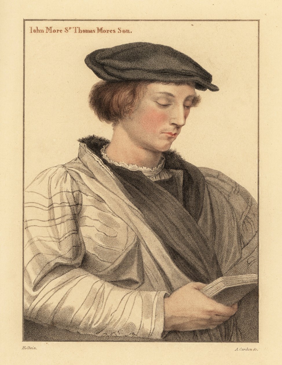 John More, 19 år, son till Sir Thomas More. ,1812 (gravyr) av Hans (after) Holbein the Younger