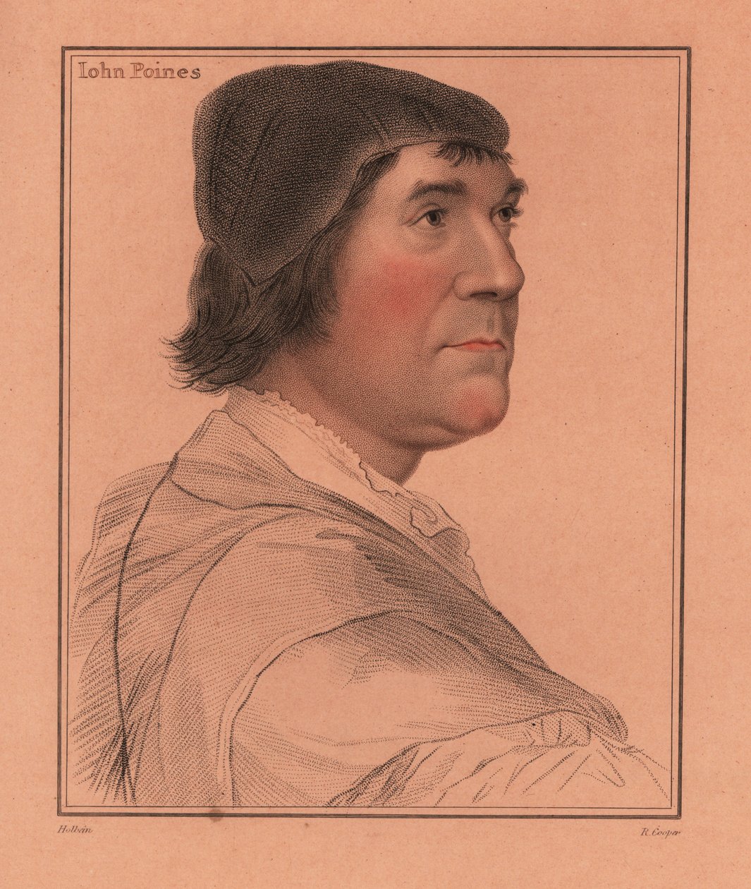 John Poyntz, engelsk hovman och politiker, 1812 (gravyr) av Hans (after) Holbein the Younger