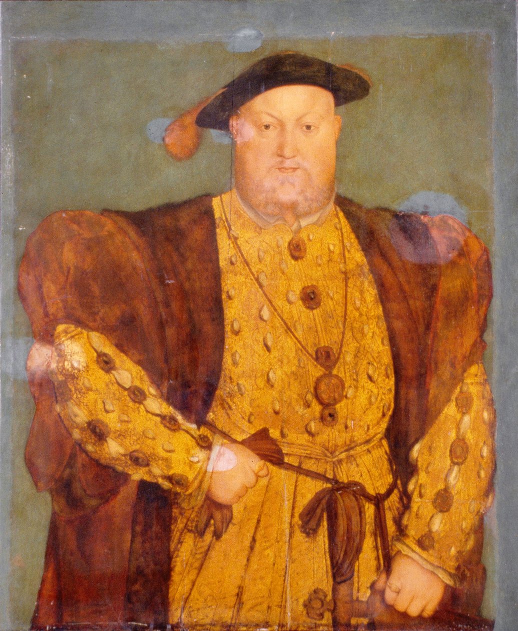 Kung Henrik VIII, ca 1630 (olja på pannå) av Hans (after) Holbein the Younger