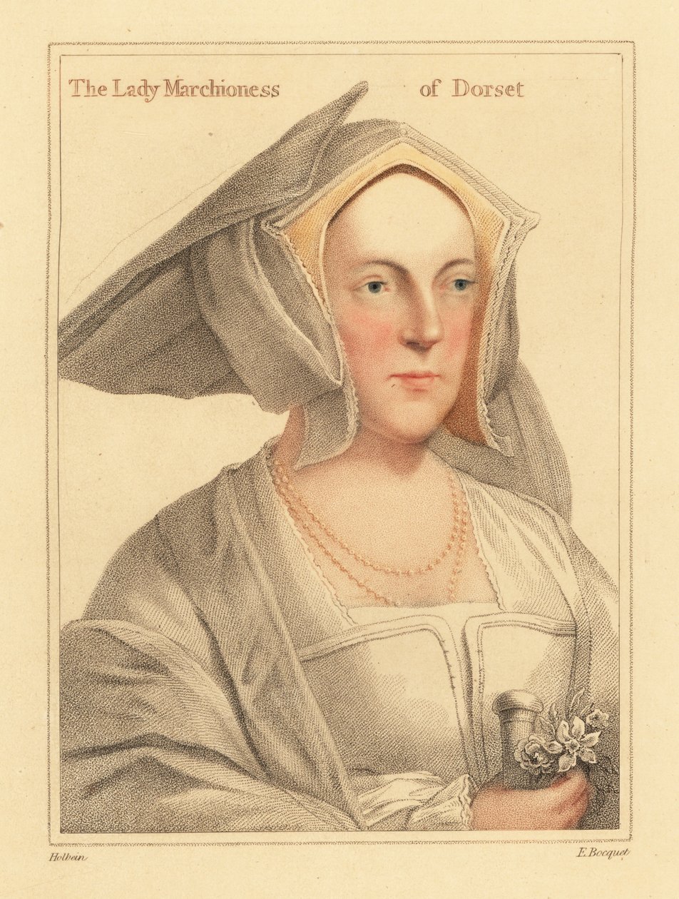 Margaret Wotton, marsjoninna av Dorset av Hans (after) Holbein the Younger
