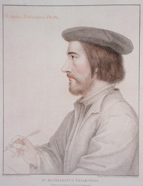 Nicholas Borbonius (1503-50) graverad av Francesco Bartolozzi (1727-1815) 1793 (gravyr) av Hans (after) Holbein the Younger