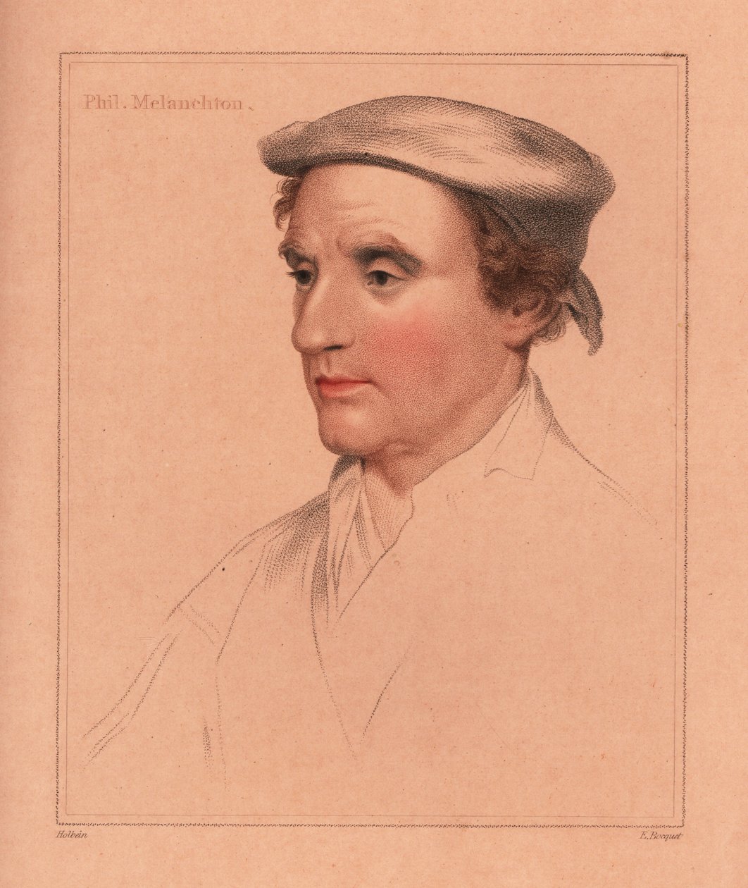 Philip Melanchton eller oidentifierad man., 1812 (gravyr) av Hans (after) Holbein the Younger