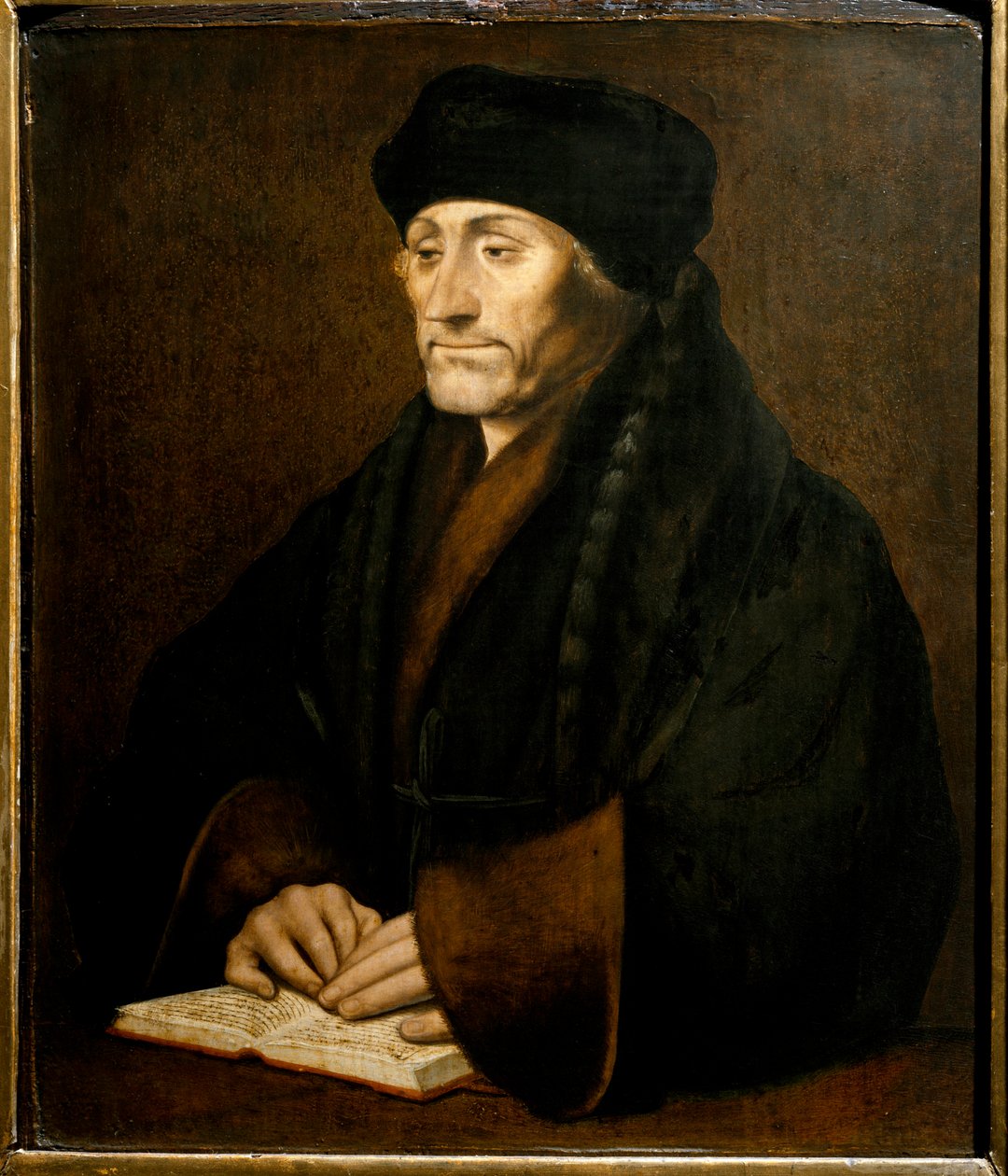 Porträtt av Didier Erasme (Erasmus av Rotterdam) (1469 - 1536), holländsk humanist. Målning efter originalet av Holbein Hans den unge (1497-1543) Galleria Sabauda Turin ©Luisa Ricciarini/Leemage av Hans (after) Holbein the Younger