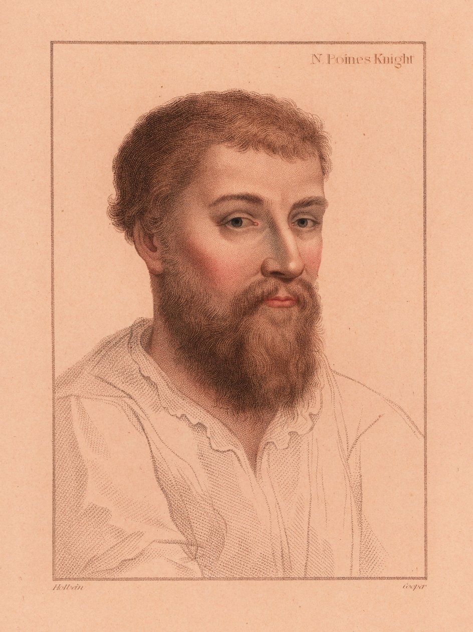 Sir Nicholas Poyntz (1510-1556), engelsk hovman, 1812 (gravyr) av Hans (after) Holbein the Younger