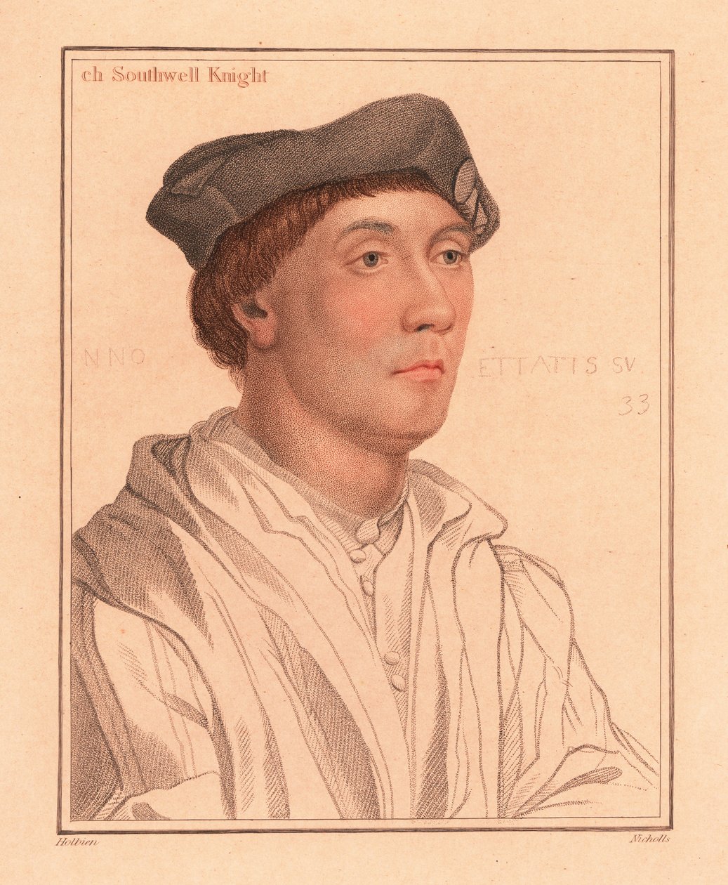 Sir Richard Southwell, engelsk riksråd, 1812 (gravyr) av Hans (after) Holbein the Younger