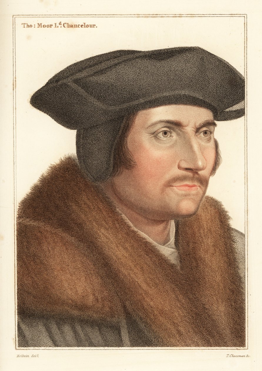 Sir Thomas More, Lord Chancellor till kung Henry VIII., 1812 (gravyr) av Hans (after) Holbein the Younger