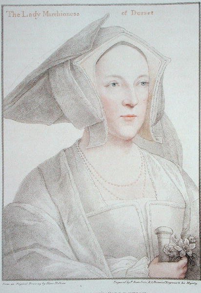 The Lady Marchioness of Dorset (1481-1535) graverad av Francesco Bartolozzi (1727-1815) 1795 (gravyr) av Hans (after) Holbein the Younger