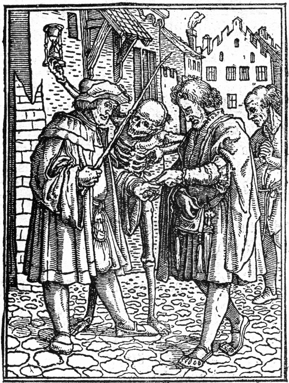 Hans Holbein den yngres skendöd (1497-1543): advokaten (gravyr) av Hans (after) Holbein the Younger