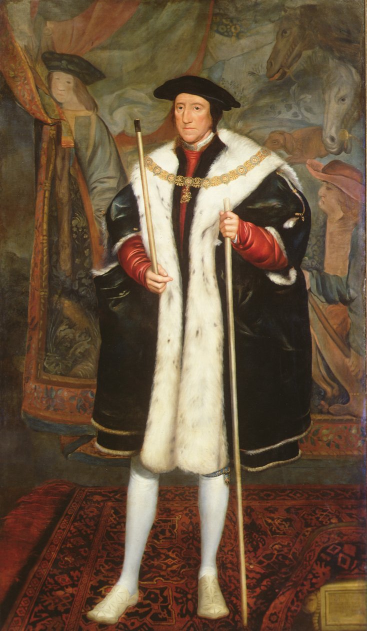 Thomas Howard, Third Duke of Norfolk, Wearing the Collar of the Garter (olja på duk) av Hans (after) Holbein the Younger