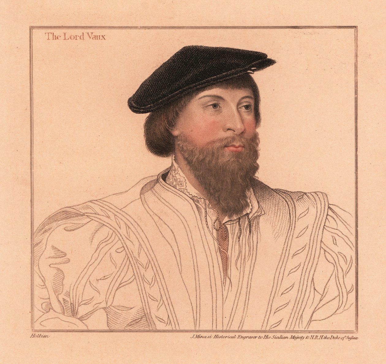 Thomas Vaux, engelsk poet och adelsman. ,1812 (gravyr) av Hans (after) Holbein the Younger