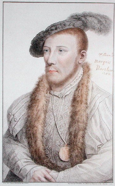 William Parr (1513-71) Marquess of Northampton, graverad av Francesco Bartolozzi 1796 (gravyr) av Hans (after) Holbein the Younger