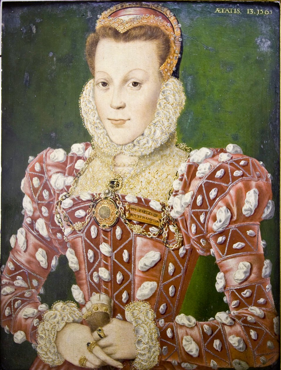 Porträtt av Mary Browne, grevinna av Southampton av Hans (attr. to) Eworth or Ewoutsz