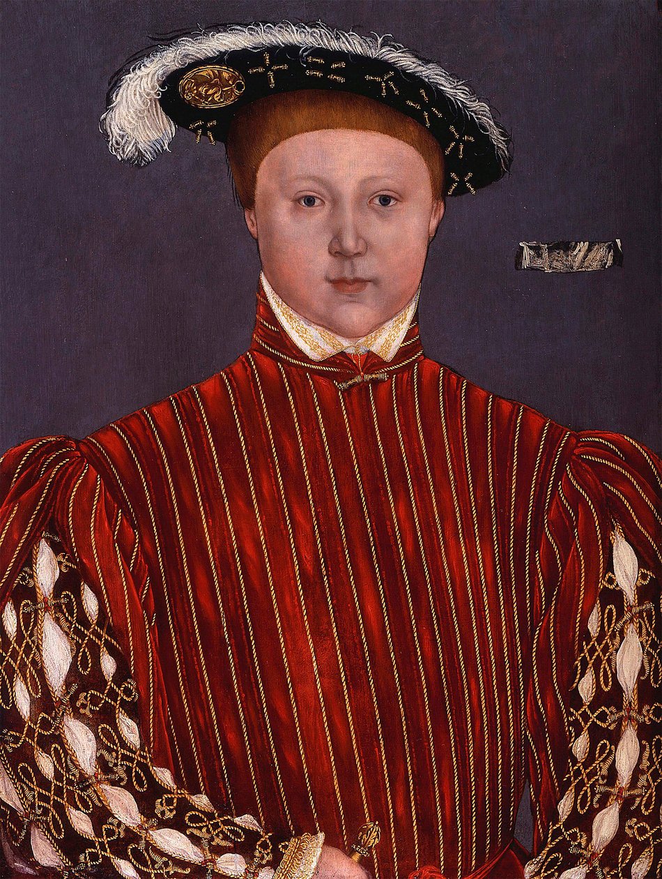 ""Porträtt av Edward VI (1537-1553) kung av England"" Målning av Hans Holbein den yngres krets av Hans (circle of) Holbein the Younger