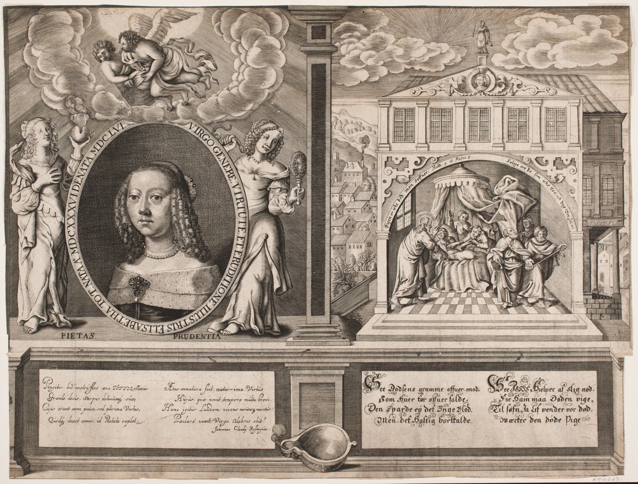 Elisabeth Thott och scen med Jairis dotter väckelse av Hans Andreas Greys