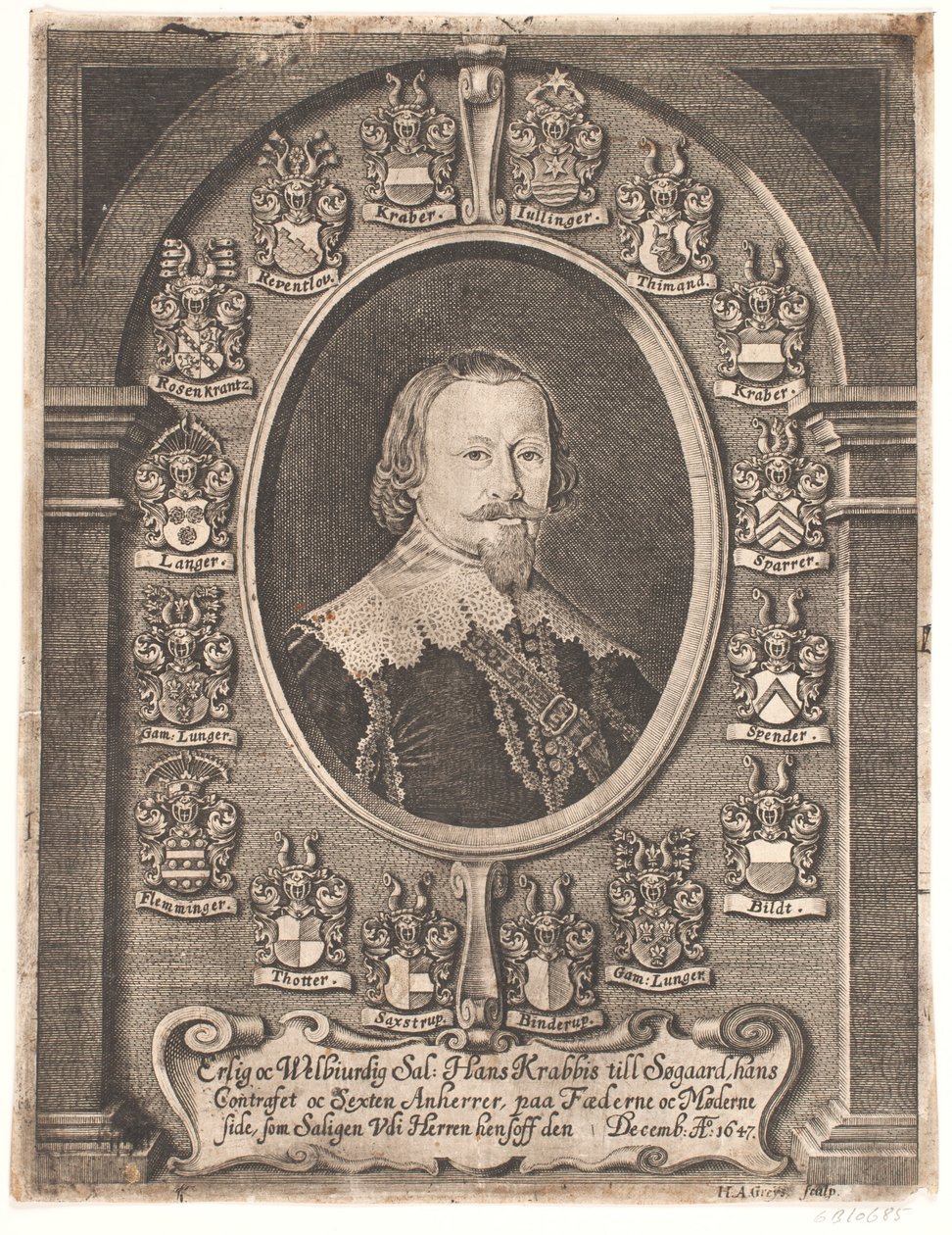 Hans Krabbe till Søgård. Från en begravningspredikan 1648 av Hans Andreas Greys
