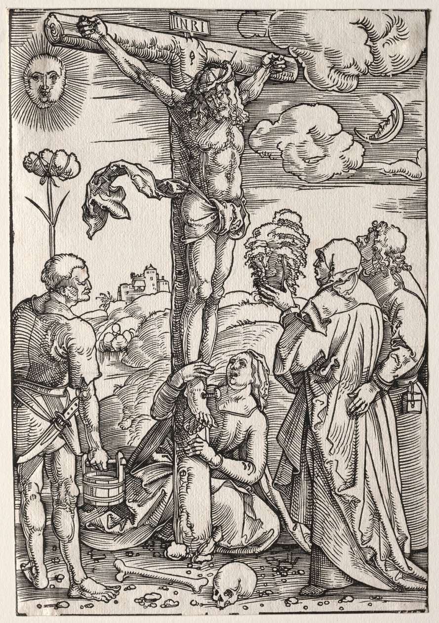 Kristus på korset med Maria, St. Johannes, Maria Magdalena och St. Stefan, 1505. av Hans Baldung