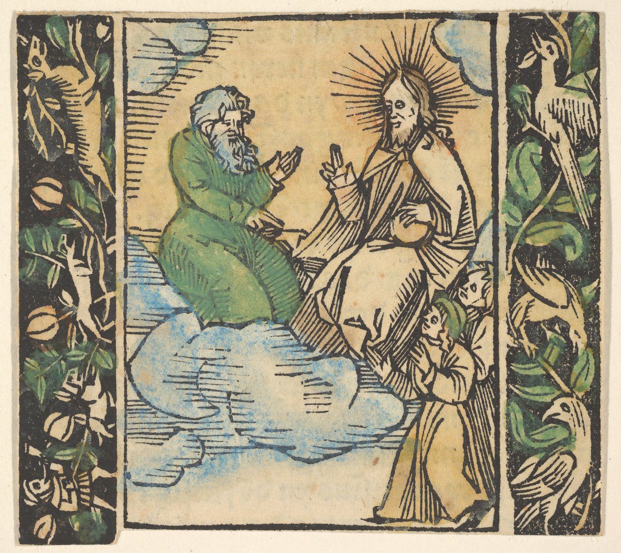 Illustration från Decided Gart of the Rosery Mariae. av Hans Baldung
