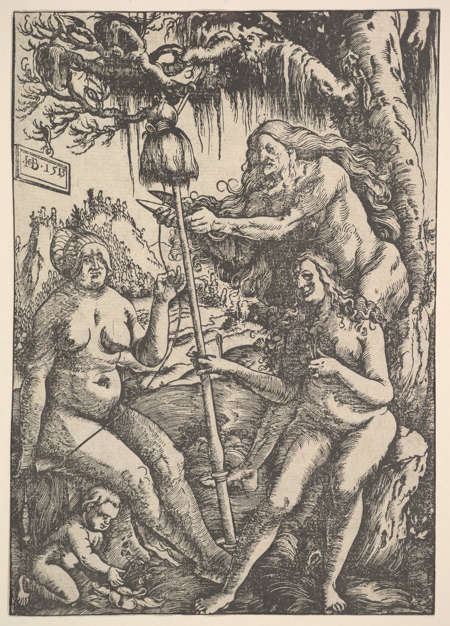 De tre öden: Lachesis, Atropos och Klotho, 1513. av Hans Baldung