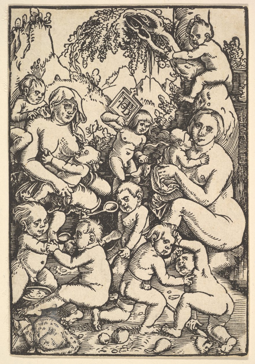 Två mammor med barn Die Kinderaue, ca. 1512. av Hans Baldung