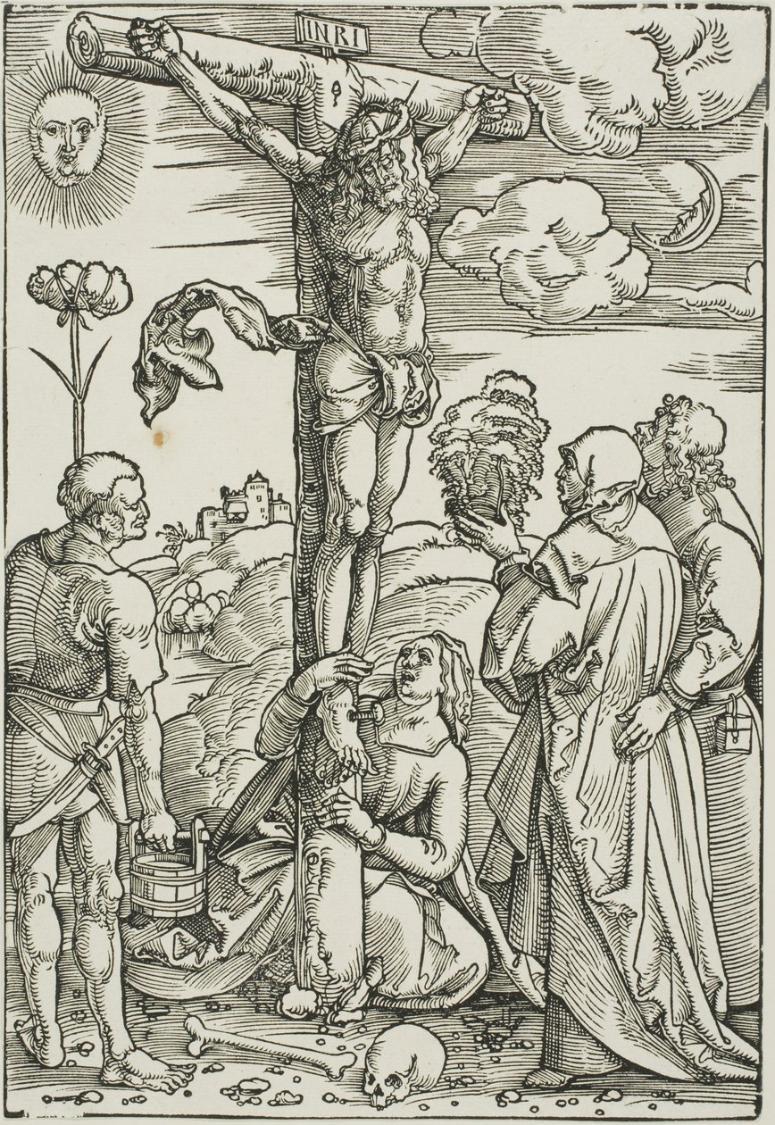 Kristus på korset med Maria, Johannes, Magdalena och Stefanus av Hans Baldung Grien