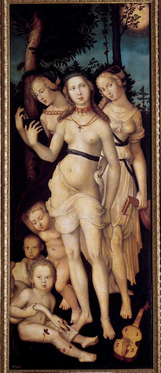 Harmoni eller de tre nåderna. Målning av Grien Hans Baldung (1484-1545) Ec. Allt. av Hans Baldung Grien