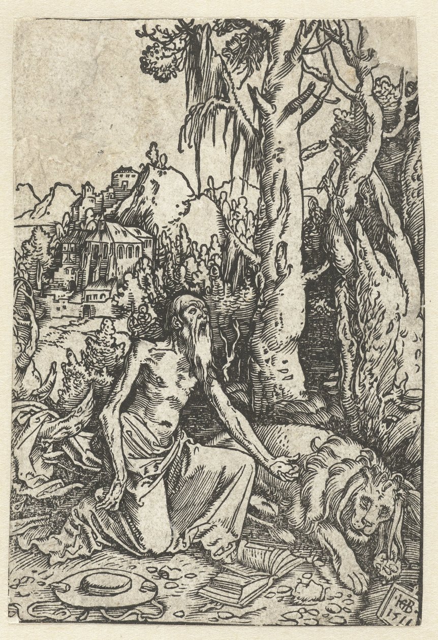 Saint Hieronymus som en ångerfull i öknen av Hans Baldung Grien
