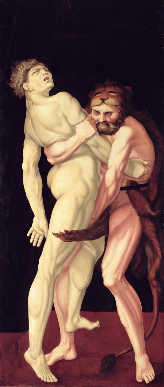 Hercules och Antaeus av Hans Baldung Grien