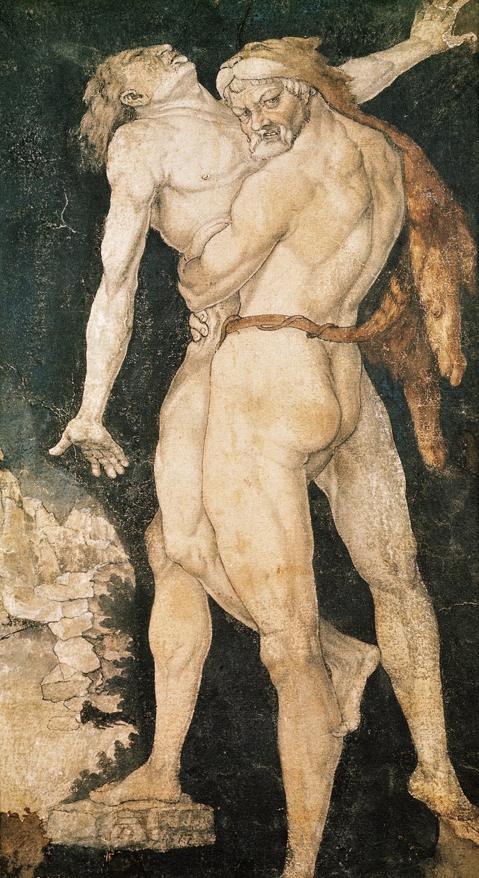 Herkules och Antaeus, ca 1530 av Hans Baldung Grien