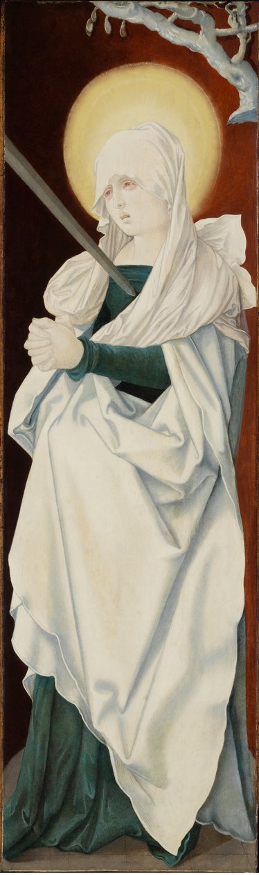 La Vierge des douleurs - Sorgernas jungfru (Mater dolorosa), av Baldung (Baldung Grien), Hans (1484-1545). Olja på trä, c. 1516. Mått: 152,2x46 cm. Szepmuveszeti Muzeum, Budapest av Hans Baldung Grien