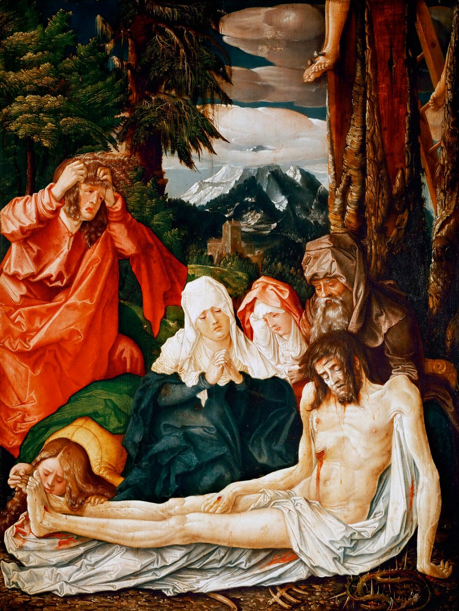 ""Lamentation sur la mort du christ"" (Klagan över Kristus) Peinture de Hans Baldung, dit Grien (Baldung Grien)(1484-1545) av Hans Baldung Grien