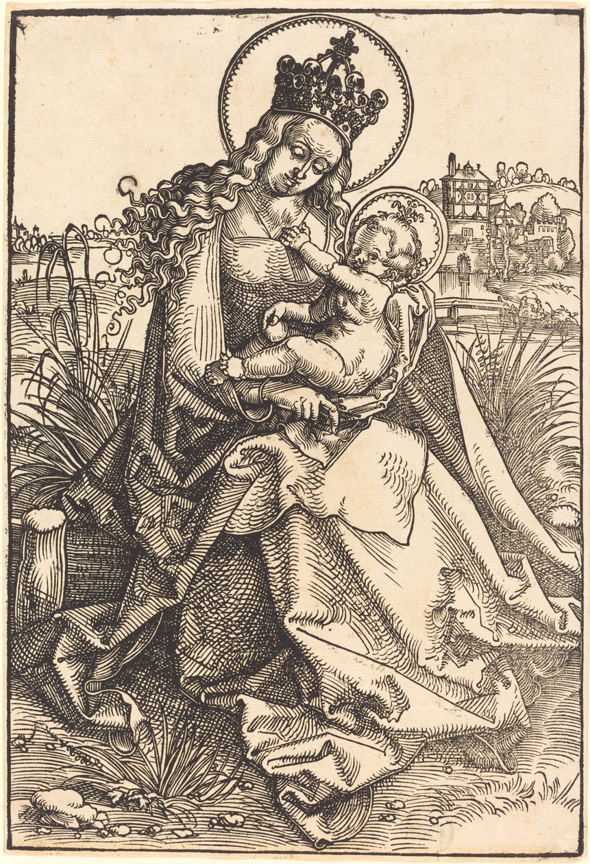 Madonna och barn på gräsbanken av Hans Baldung Grien