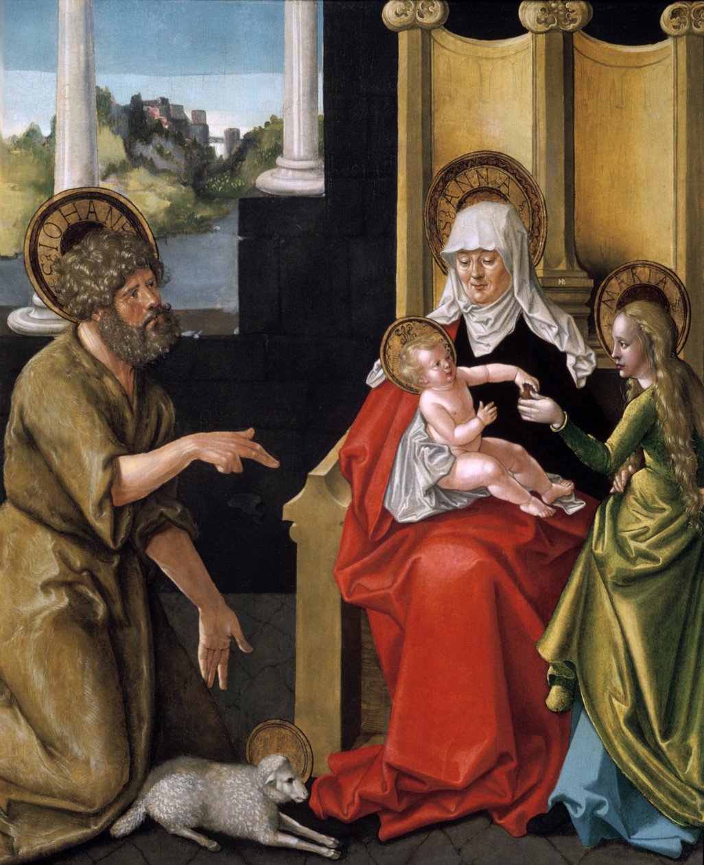 Sankta Anna med Kristusbarnet, Jungfrun och Johannes Döparen, c1511 av Hans Baldung Grien