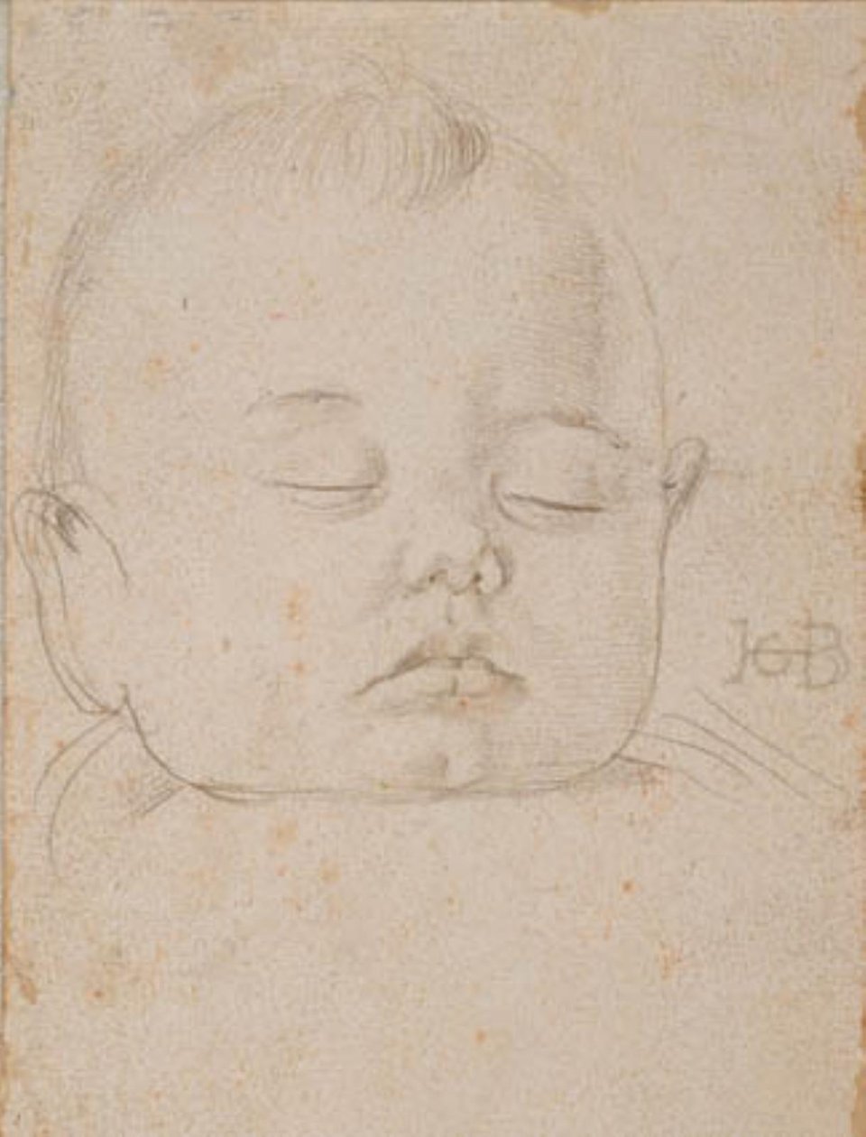 Huvudet på en sovande pojke, en face av Hans Baldung Grien