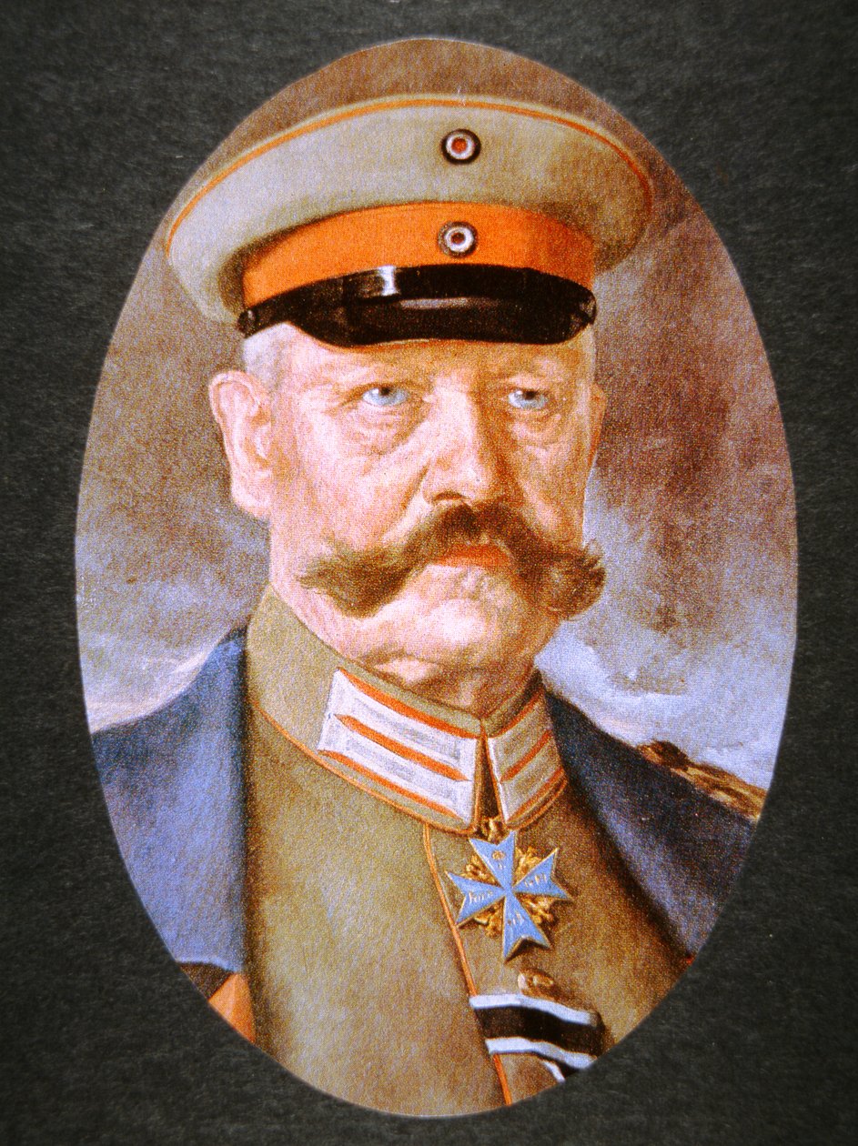 Den tyske fältmarskalken Paul von Hindenburg (färg litho) av Hans Best