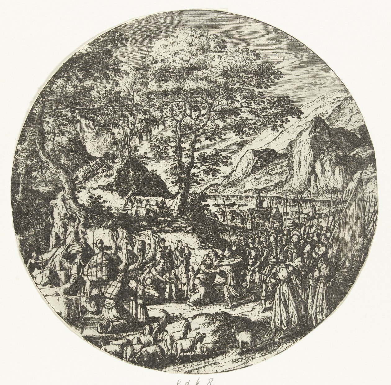 Försoning mellan Esau och Jakob av Hans Bol