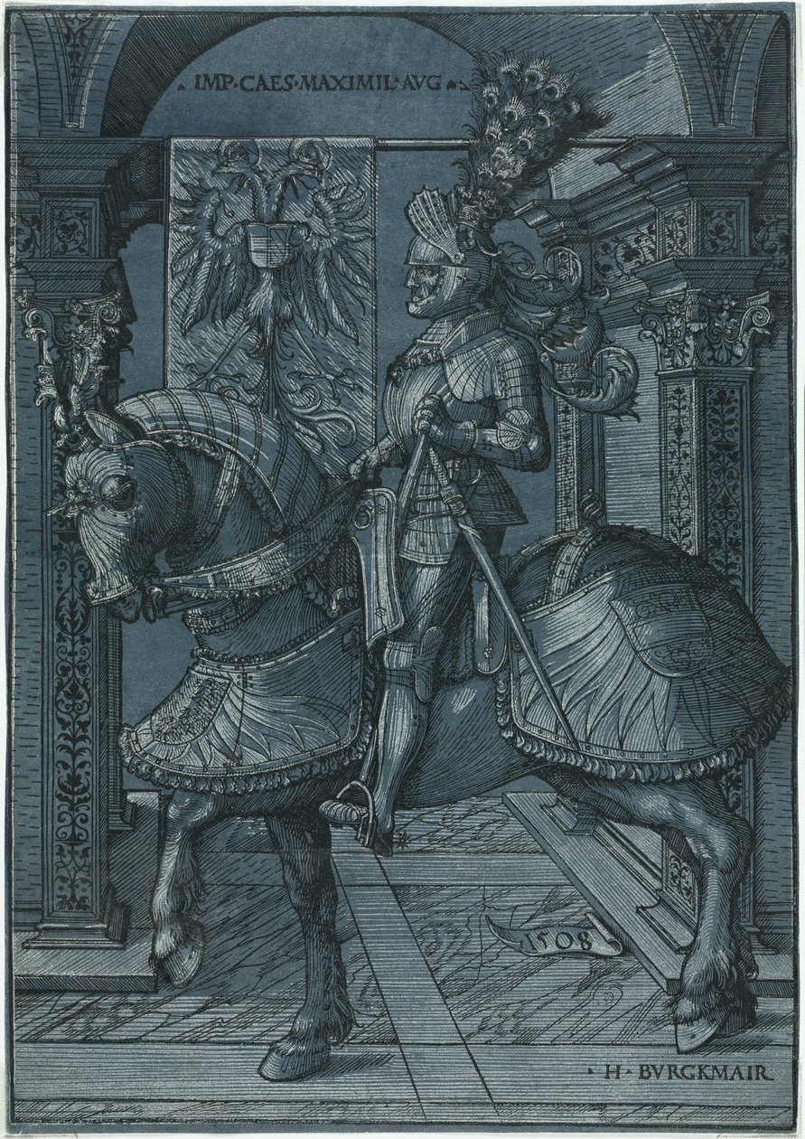 Ridsporträtt av kejsaren Maximilian, 1508. av Hans Burgkmair