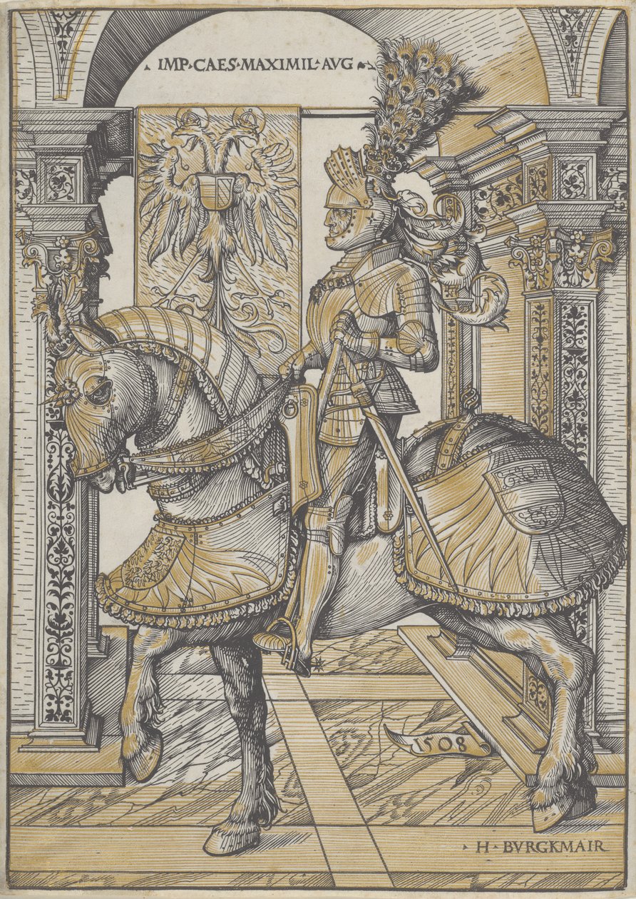 Ridsporträtt av kejsaren Maximilian I, 1508 av Hans Burgkmair