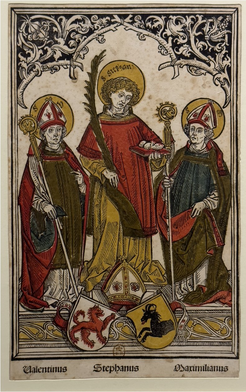 Saint Valentine, Saint Stephen och Saint Maximilie av Hans Burgkmair