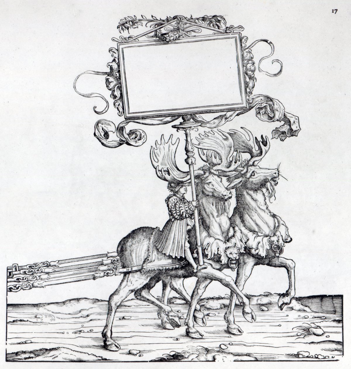Scen från Maximilians triumfprocession, ca 1516-18 (träsnitt) av Hans Burgkmair