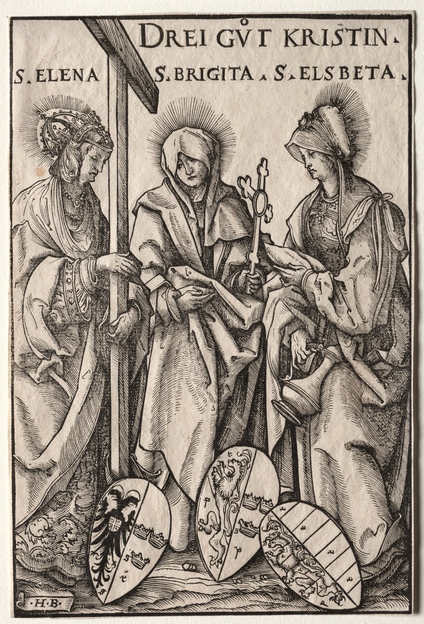 De tre kristna hjältinnorna: Saints Helen, Bridget och Elizabeth. av Hans Burgkmair