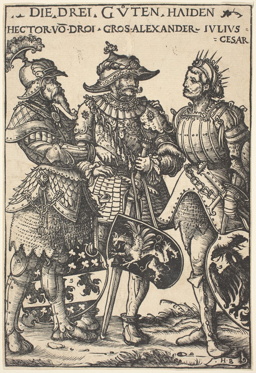 Hector, Alexander och Julius Caesar av Hans Burgkmair I