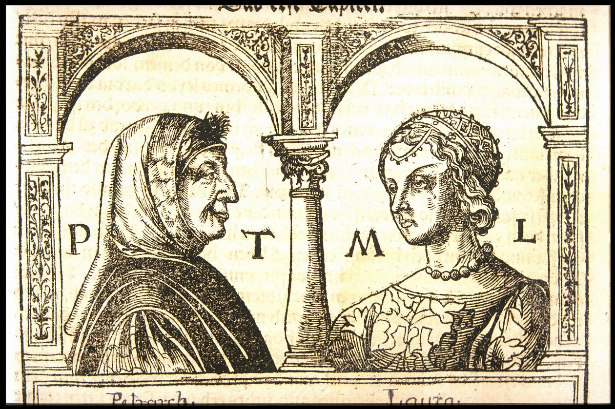 Petrarch och Laura, ca 1545. av Hans Burgkmair the Elder