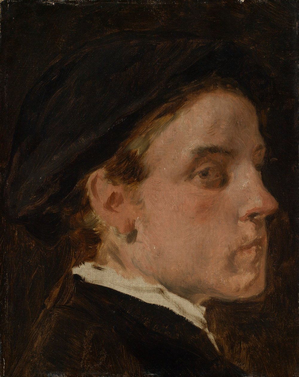 Porträttstudie av målaren Wilhelm Trübner av Hans Canon