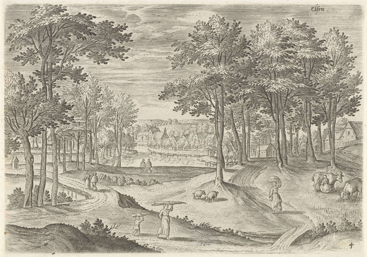 Utsikt över Ixelles Elsen (titel på objekt) Sevärdheter från Brysselområdet (serietitel) av Hans Collaert (I)