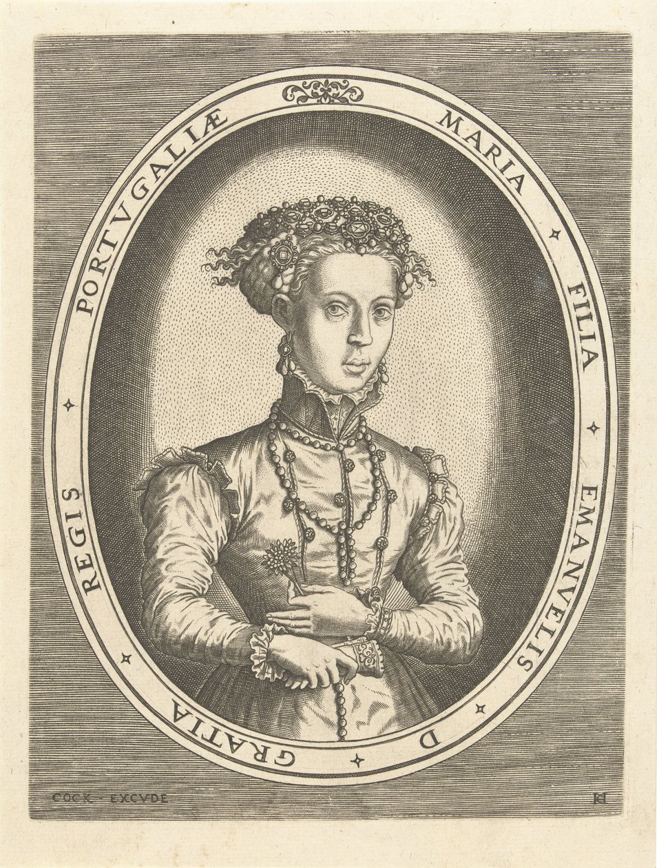 Porträtt av prinsessan Maria av Portugal Europeiska kungahus (serietitel) av Hans Collaert (I)