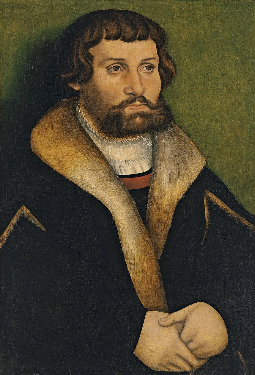 Tyska: Bildnis eines bärtigen Mannes Porträtt av en skäggig man av Hans Cranach