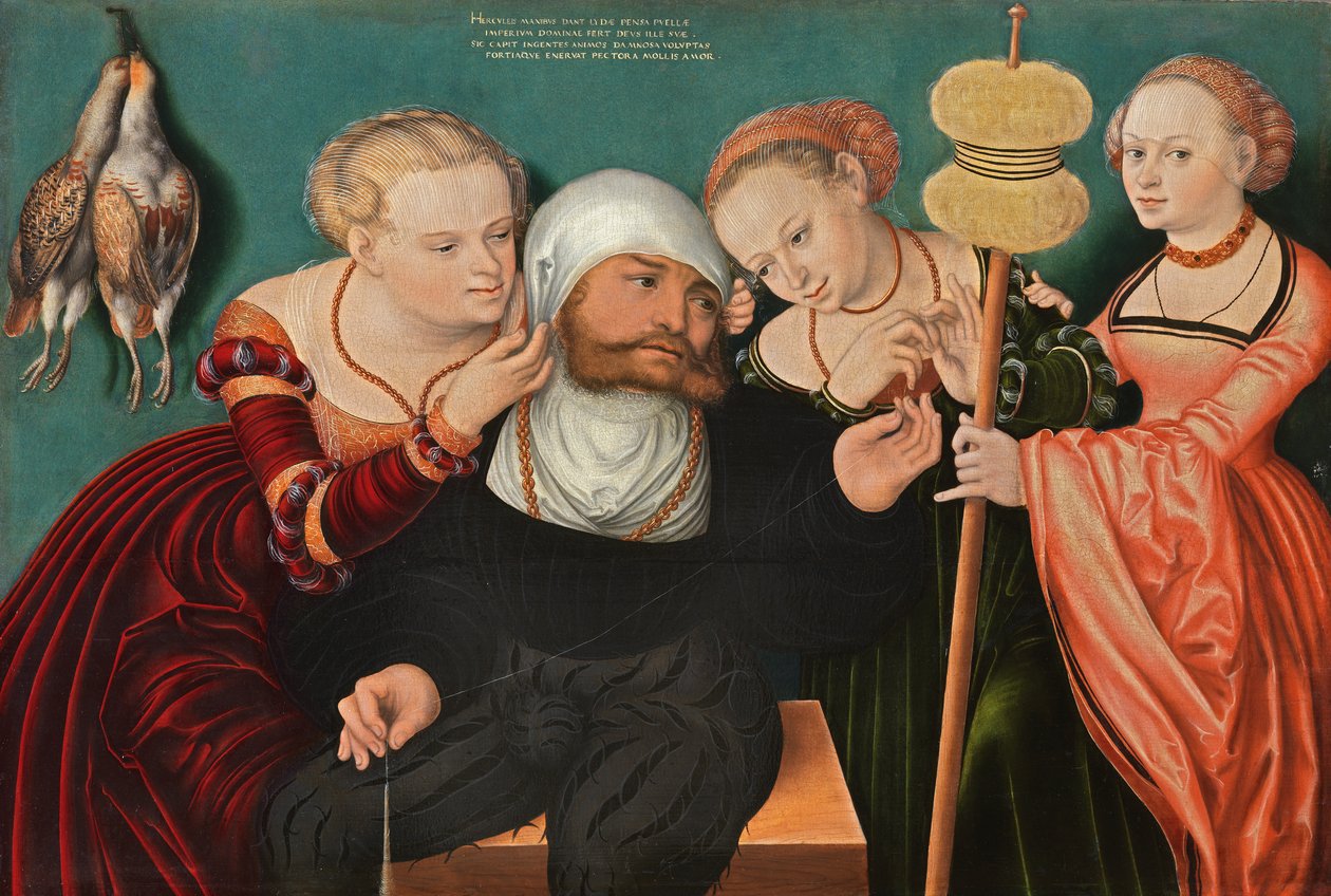 Tyska: Herkules bei Omphale Herkules vid Omphales hov av Hans Cranach