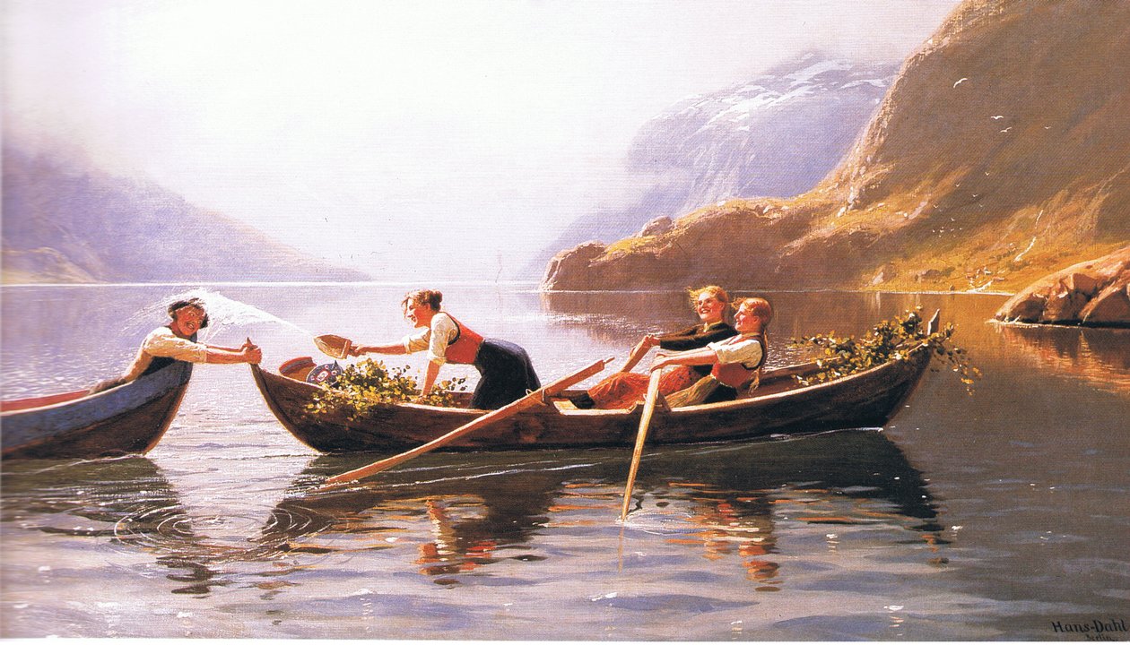 Rosar på sjön, från tidnings- eller bokkälla okänd av Hans Dahl