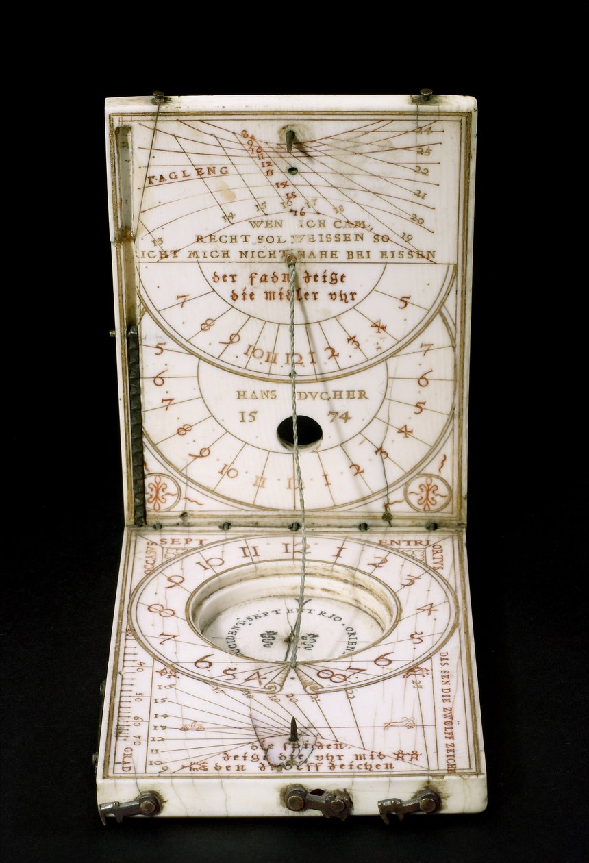 Tablettkompasssolur, Nurenberg, 1574 (se även 259577-79) av Hans Ducher