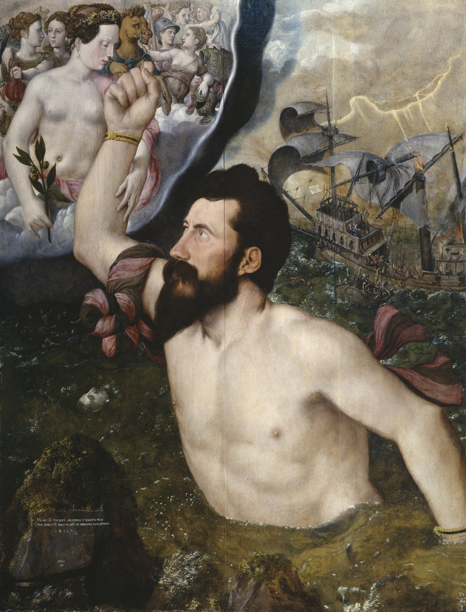 Allegoriskt porträtt av Sir John Luttrell, 1550 (panel) av Hans Eworth or Ewoutsz